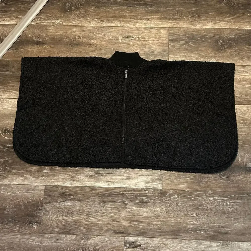 Canada Weathergear Zip Front Knit Cape Poncho Sweater Textured, One Size - Picture 10 of 11